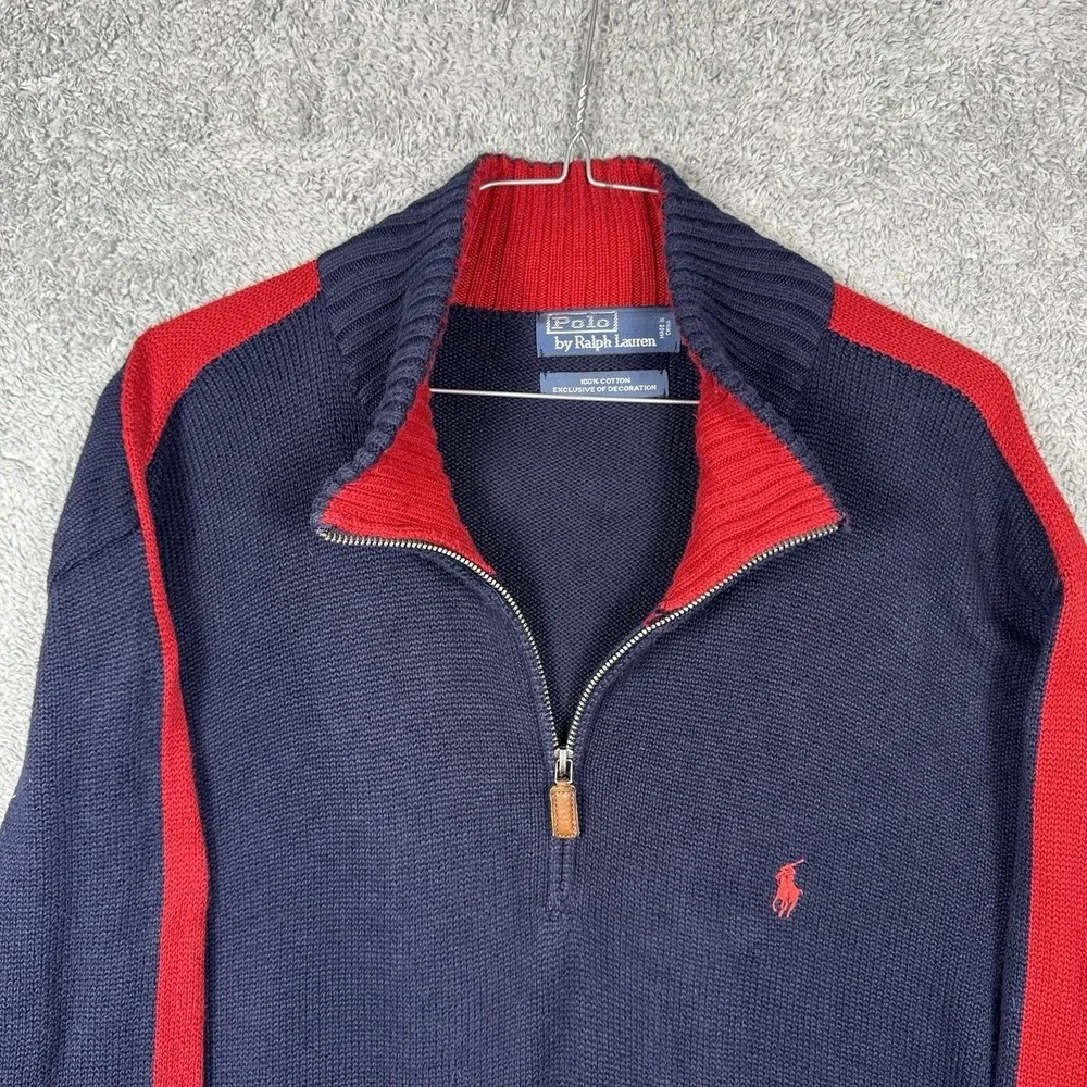 Ralph Lauren Sweater Mens 2XL XXL Vintage Polo Rugby Track Knit Pullover Jumper